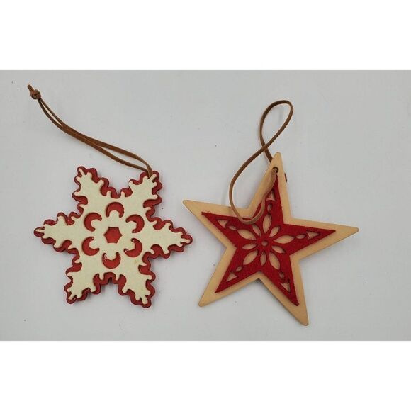 Country Style Christmas Ornament Lot Of 15 Rustic Skates Chairs Tree Lantern - Picture 2 of 8